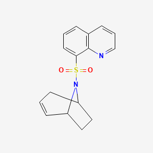 molecular formula C16H16N2O2S B3010577 8-((1R,5S)-8-azabicyclo[3.2.1]oct-2-en-8-ylsulfonyl)quinoline CAS No. 1705498-36-7