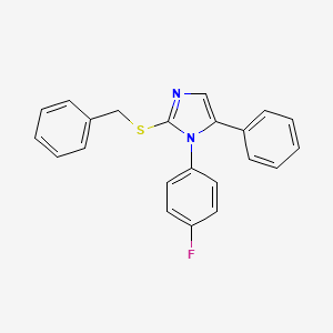 molecular formula C22H17FN2S B3010584 2-(benzylthio)-1-(4-fluorophenyl)-5-phenyl-1H-imidazole CAS No. 1206991-38-9