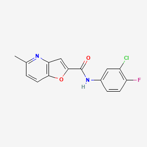 molecular formula C15H10ClFN2O2 B3010589 N-(3-chloro-4-fluorophenyl)-5-methylfuro[3,2-b]pyridine-2-carboxamide CAS No. 941969-49-9