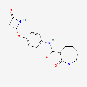 1-Methyl-2-oxo-N-[4-(4-oxoazetidin-2-yl)oxyphenyl]azepane-3-carboxamide