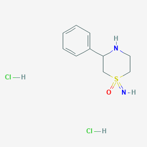 molecular formula C10H16Cl2N2OS B3010605 1-亚氨基-3-苯基-1,4-噻嗪烷 1-氧化物；二盐酸盐 CAS No. 2490402-20-3