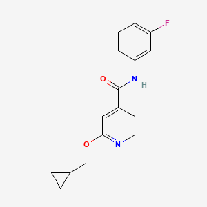 molecular formula C16H15FN2O2 B3010608 2-(环丙基甲氧基)-N-(3-氟苯基)异烟酰胺 CAS No. 2034443-93-9