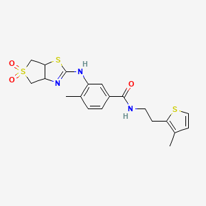 3-((5,5-dioxido-3a,4,6,6a-tetrahydrothieno[3,4-d]thiazol-2-yl)amino)-4-methyl-N-(2-(3-methylthiophen-2-yl)ethyl)benzamide