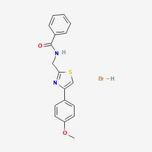 molecular formula C18H17BrN2O2S B3010615 N-{[4-(4-methoxyphenyl)-1,3-thiazol-2-yl]methyl}benzamide hydrobromide CAS No. 1170893-47-6