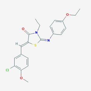 molecular formula C21H21ClN2O3S B301062 5-(3-Chloro-4-methoxybenzylidene)-2-[(4-ethoxyphenyl)imino]-3-ethyl-1,3-thiazolidin-4-one 