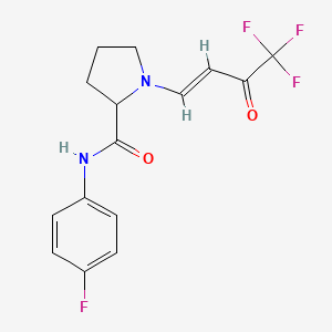 (E)-N-(4-fluorophenyl)-1-(4,4,4-trifluoro-3-oxobut-1-en-1-yl)pyrrolidine-2-carboxamide