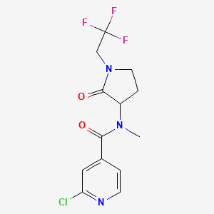 molecular formula C13H13ClF3N3O2 B3010623 2-氯-N-甲基-N-[2-氧代-1-(2,2,2-三氟乙基)吡咯烷-3-基]吡啶-4-甲酰胺 CAS No. 1385265-21-3