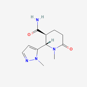 molecular formula C11H16N4O2 B3010625 (2S,3S)-1-甲基-2-(2-甲基吡唑-3-基)-6-氧代哌啶-3-甲酰胺 CAS No. 1807939-61-2