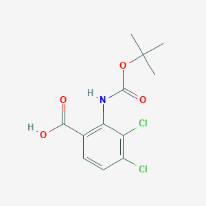 molecular formula C12H13Cl2NO4 B3010628 3,4-Dichloro-2-[(2-methylpropan-2-yl)oxycarbonylamino]benzoic acid CAS No. 2287334-07-8