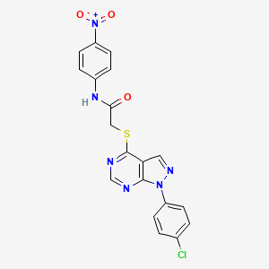 molecular formula C19H13ClN6O3S B3010632 2-((1-(4-chlorophenyl)-1H-pyrazolo[3,4-d]pyrimidin-4-yl)thio)-N-(4-nitrophenyl)acetamide CAS No. 893913-74-1