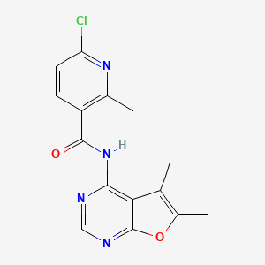 6-chloro-N-{5,6-dimethylfuro[2,3-d]pyrimidin-4-yl}-2-methylpyridine-3-carboxamide