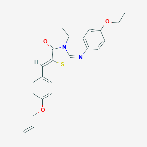 molecular formula C23H24N2O3S B301064 5-[4-(Allyloxy)benzylidene]-2-[(4-ethoxyphenyl)imino]-3-ethyl-1,3-thiazolidin-4-one 