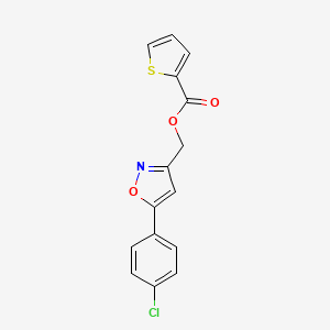 molecular formula C15H10ClNO3S B3010640 (5-(4-Chlorophenyl)isoxazol-3-yl)methyl thiophene-2-carboxylate CAS No. 946264-79-5