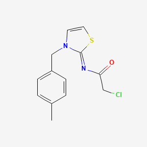 molecular formula C13H13ClN2OS B3010647 2-chloro-N-[3-[(4-methylphenyl)methyl]-1,3-thiazol-2-ylidene]acetamide CAS No. 731827-30-8