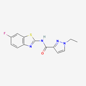 molecular formula C13H11FN4OS B3010656 1-ethyl-N-(6-fluorobenzo[d]thiazol-2-yl)-1H-pyrazole-3-carboxamide CAS No. 1172776-39-4