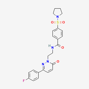 N-(2-(3-(4-fluorophenyl)-6-oxopyridazin-1(6H)-yl)ethyl)-4-(pyrrolidin-1-ylsulfonyl)benzamide