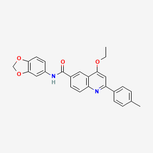 molecular formula C26H22N2O4 B3010672 N-(benzo[d][1,3]dioxol-5-yl)-4-ethoxy-2-(p-tolyl)quinoline-6-carboxamide CAS No. 1114834-10-4