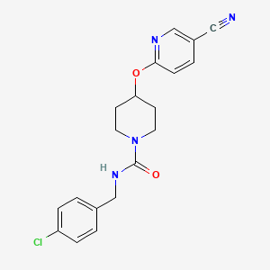 molecular formula C19H19ClN4O2 B3010674 N-(4-氯苄基)-4-((5-氰基吡啶-2-基)氧基)哌啶-1-甲酰胺 CAS No. 1421493-05-1