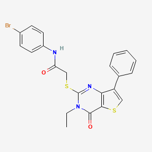 N-(4-bromophenyl)-2-[(3-ethyl-4-oxo-7-phenyl-3,4-dihydrothieno[3,2-d]pyrimidin-2-yl)thio]acetamide