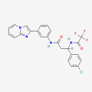 molecular formula C24H18ClF3N4O2 B3010677 3-(4-氯苯基)-N-(3-咪唑并[1,2-a]吡啶-2-基苯基)-3-[(2,2,2-三氟乙酰)氨基]丙酰胺 CAS No. 866039-29-4