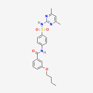 molecular formula C23H26N4O4S B3010683 3-butoxy-N-(4-(N-(4,6-dimethylpyrimidin-2-yl)sulfamoyl)phenyl)benzamide CAS No. 457651-90-0