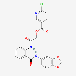 [2-[2-(1,3-Benzodioxol-5-ylcarbamoyl)anilino]-2-oxoethyl] 6-chloropyridine-3-carboxylate