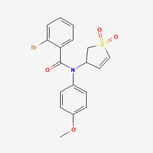 molecular formula C18H16BrNO4S B3010687 2-bromo-N-(1,1-dioxido-2,3-dihydrothiophen-3-yl)-N-(4-methoxyphenyl)benzamide CAS No. 852439-22-6