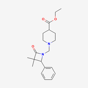 molecular formula C20H28N2O3 B3010692 Ethyl 1-[(3,3-dimethyl-2-oxo-4-phenylazetidin-1-yl)methyl]piperidine-4-carboxylate CAS No. 1376267-45-6