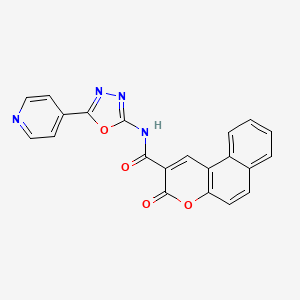 3-oxo-N-(5-pyridin-4-yl-1,3,4-oxadiazol-2-yl)benzo[f]chromene-2-carboxamide