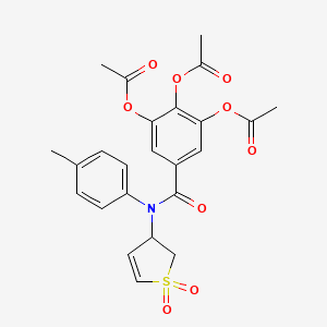 [2,3-Diacetyloxy-5-[(1,1-dioxo-2,3-dihydrothiophen-3-yl)-(4-methylphenyl)carbamoyl]phenyl] acetate