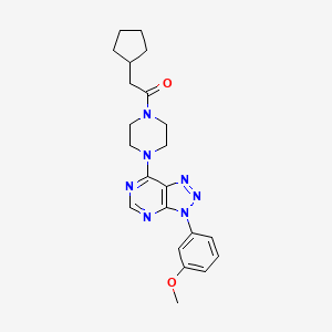 molecular formula C22H27N7O2 B3010708 2-cyclopentyl-1-(4-(3-(3-methoxyphenyl)-3H-[1,2,3]triazolo[4,5-d]pyrimidin-7-yl)piperazin-1-yl)ethanone CAS No. 920373-98-4