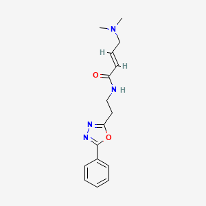 molecular formula C16H20N4O2 B3010709 (E)-4-(Dimethylamino)-N-[2-(5-phenyl-1,3,4-oxadiazol-2-yl)ethyl]but-2-enamide CAS No. 2411338-44-6