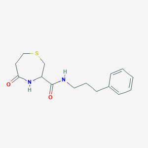 molecular formula C15H20N2O2S B3010710 5-oxo-N-(3-phenylpropyl)-1,4-thiazepane-3-carboxamide CAS No. 1396628-26-4