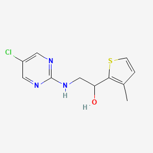 molecular formula C11H12ClN3OS B3010711 2-[(5-Chloropyrimidin-2-yl)amino]-1-(3-methylthiophen-2-yl)ethanol CAS No. 2379973-12-1