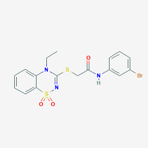 N-(3-bromophenyl)-2-((4-ethyl-1,1-dioxido-4H-benzo[e][1,2,4]thiadiazin-3-yl)thio)acetamide