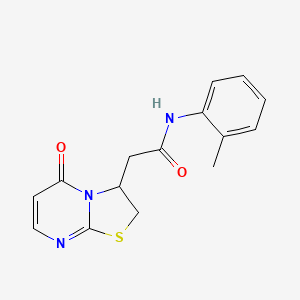 molecular formula C15H15N3O2S B3010723 2-(5-oxo-3,5-dihydro-2H-thiazolo[3,2-a]pyrimidin-3-yl)-N-(o-tolyl)acetamide CAS No. 953189-33-8