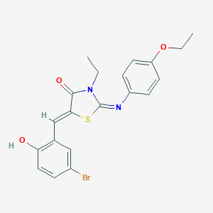 molecular formula C20H19BrN2O3S B301073 5-(5-Bromo-2-hydroxybenzylidene)-2-[(4-ethoxyphenyl)imino]-3-ethyl-1,3-thiazolidin-4-one 