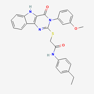 molecular formula C27H24N4O3S B3010738 N-(4-ethylphenyl)-2-[[3-(3-methoxyphenyl)-4-oxo-5H-pyrimido[5,4-b]indol-2-yl]sulfanyl]acetamide CAS No. 536706-70-4