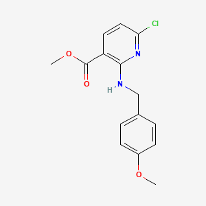 molecular formula C15H15ClN2O3 B3010761 6-氯-2-((4-甲氧基苄基)氨基)烟酸甲酯 CAS No. 1356353-33-7