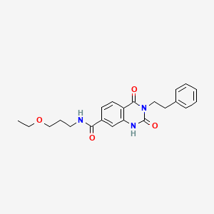 molecular formula C22H25N3O4 B3010819 N-(3-ethoxypropyl)-2,4-dioxo-3-phenethyl-1,2,3,4-tetrahydroquinazoline-7-carboxamide CAS No. 892280-45-4