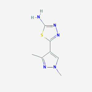 molecular formula C7H9N5S B3010822 5-(1,3-Dimethylpyrazol-4-yl)-1,3,4-thiadiazol-2-amine CAS No. 1005563-40-5