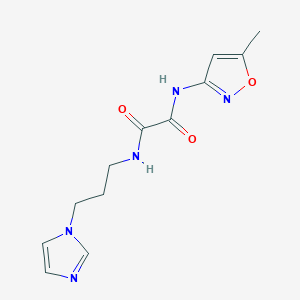 molecular formula C12H15N5O3 B3010825 N1-(3-(1H-imidazol-1-yl)propyl)-N2-(5-methylisoxazol-3-yl)oxalamide CAS No. 920374-41-0