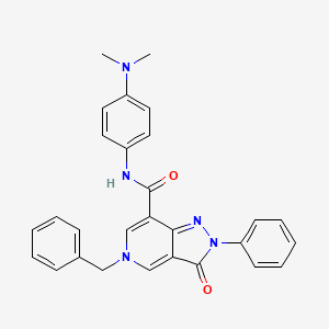 molecular formula C28H25N5O2 B3010828 5-benzyl-N-(4-(dimethylamino)phenyl)-3-oxo-2-phenyl-3,5-dihydro-2H-pyrazolo[4,3-c]pyridine-7-carboxamide CAS No. 923680-20-0