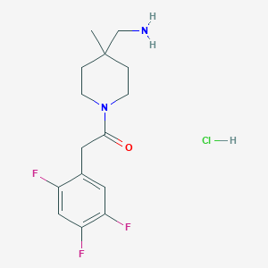 molecular formula C15H20ClF3N2O B3010831 1-[4-(Aminomethyl)-4-methylpiperidin-1-yl]-2-(2,4,5-trifluorophenyl)ethanone;hydrochloride CAS No. 2418694-87-6