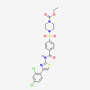 Ethyl 4-((4-((4-(2,4-dichlorophenyl)thiazol-2-yl)carbamoyl)phenyl)sulfonyl)piperazine-1-carboxylate
