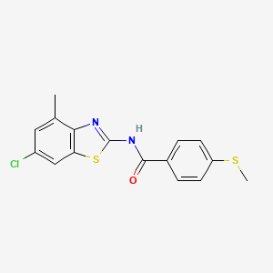 molecular formula C16H13ClN2OS2 B3010839 N-(6-chloro-4-methylbenzo[d]thiazol-2-yl)-4-(methylthio)benzamide CAS No. 896358-69-3