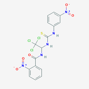2-nitro-N-(2,2,2-trichloro-1-{[(3-nitrophenyl)carbamothioyl]amino}ethyl)benzamide