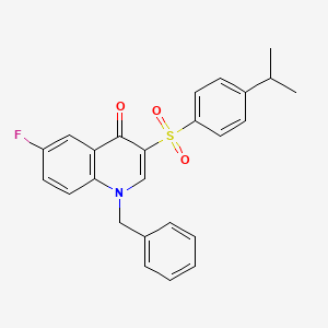 molecular formula C25H22FNO3S B3010860 1-苄基-6-氟-3-(4-丙-2-基苯基)磺酰基喹啉-4-酮 CAS No. 866842-57-1