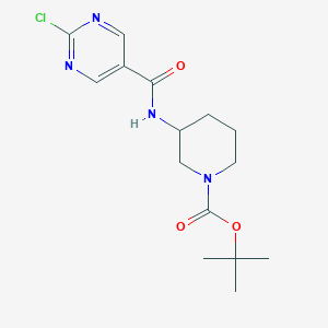 molecular formula C15H21ClN4O3 B3010872 Tert-butyl 3-[(2-chloropyrimidine-5-carbonyl)amino]piperidine-1-carboxylate CAS No. 2378502-38-4