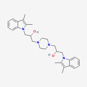 1-(2,3-Dimethylindol-1-yl)-3-[4-[3-(2,3-dimethylindol-1-yl)-2-hydroxypropyl]piperazin-1-yl]propan-2-ol